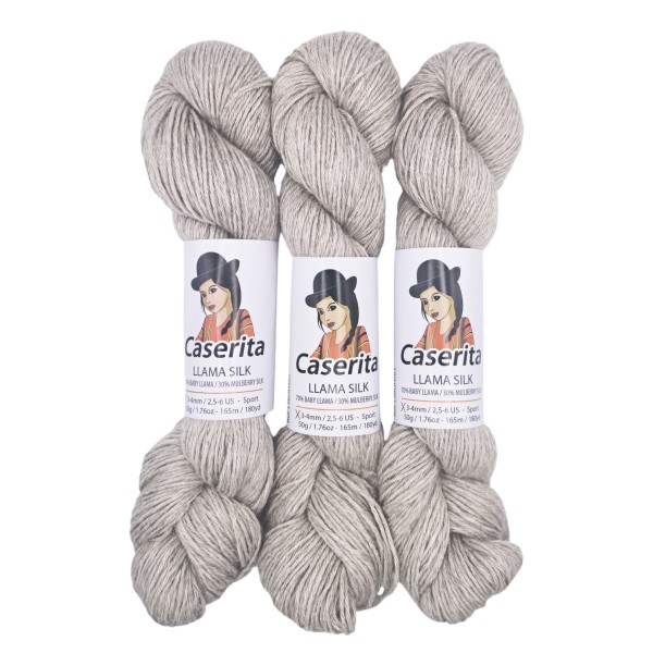 Perlgrau – Baby Lama & Seide – 50 g / 165 m
