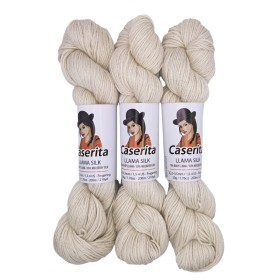 Naturweiß – Baby Lama & Seide – 50 g / 200 m